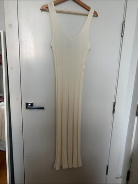 & Other Stories Cream Ribbed Maxi Tank Dress